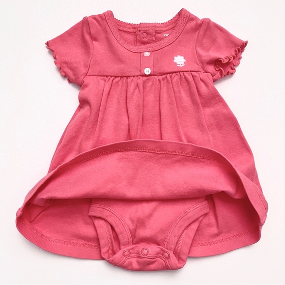 Carter’s Baby Girl 3M Short Sleeve Coral Bodysuit Dress - Picture 6 of 8